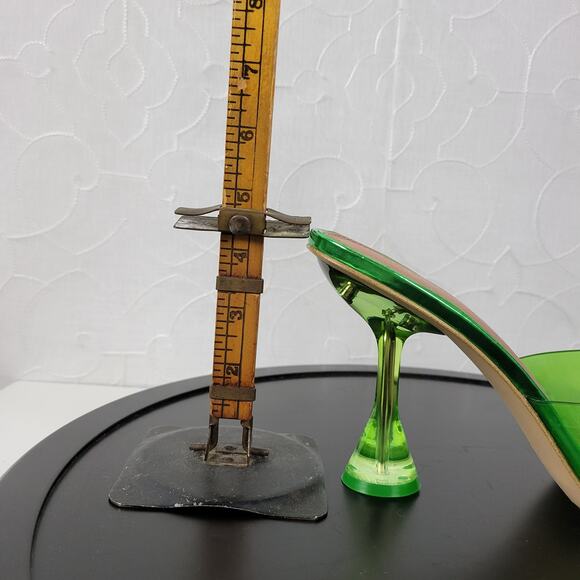 Gianni Bini Oziee Women Sandals Size 11 Green Clear Vinyl Sculptural Heel NEW - Picture 11 of 13